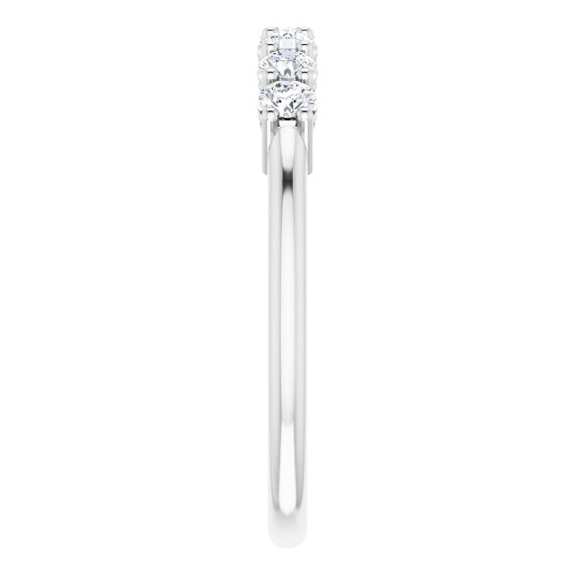0.42 ct. Round Cut Diamond Wedding Band 7 Stone Anniversary Ring-VIRABYANI